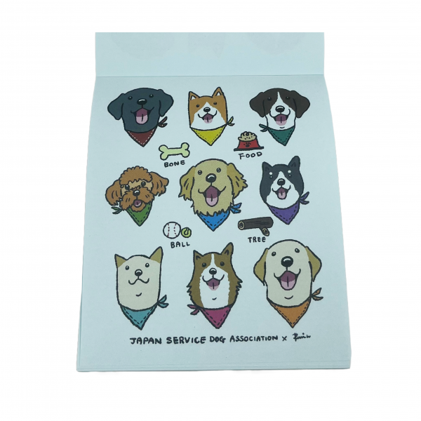 ＪＳＤＡチャリティ　メモ帳　ともだち 中側・メモ紙の裏側に笑顔のイラスト