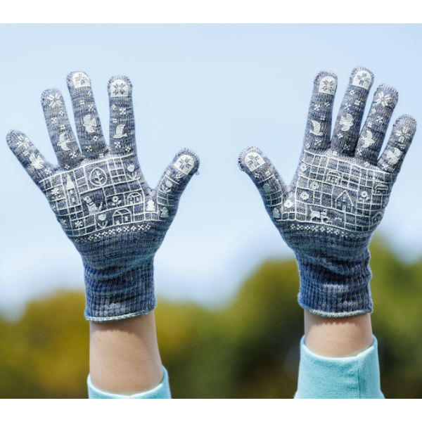 わんことの見守りがわかる軍手 ＭＩＸカラー 手のひら側