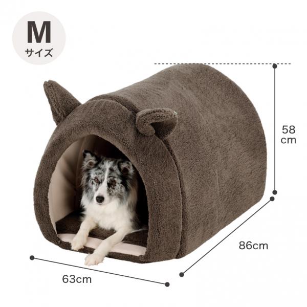 ふんわりアニマルベッド M・チャコール モデル体重：14.2kg