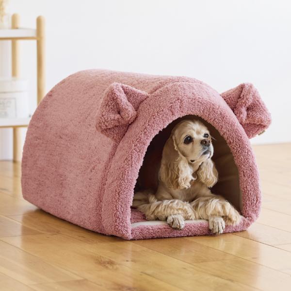 ふんわりアニマルベッド S・ローズピンク モデル体重：7.6kg