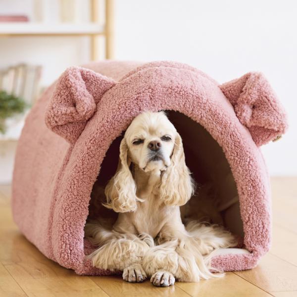 ふんわりアニマルベッド S・ローズピンク モデル体重：7.6kg
