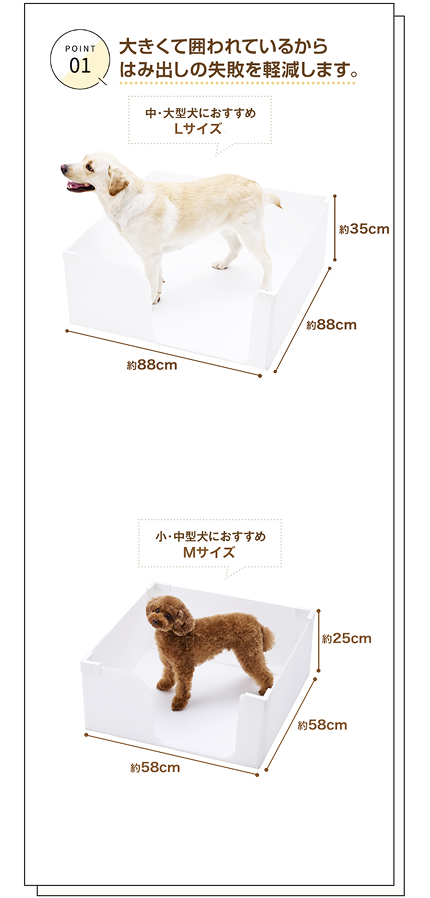 犬 トイレトレー ワイド はみ出し防止 犬用トイレ 大型犬 PEPPY ペピー