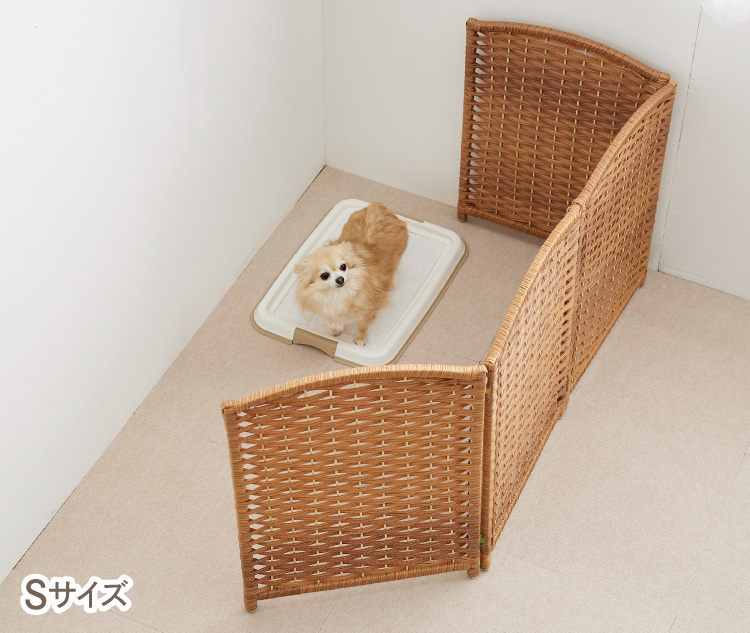 【2個セット】ペピー 軽量ついたてペットゲート ラタン調 折り畳みパーテーション 軽量ついたてゲート （ペットゲート 置くだけ）｜ ペット用品の通販