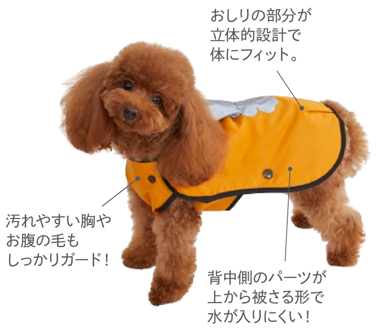 PEPPY LIFE】ハッピーレインコート（犬 着せやすい）｜ ペット