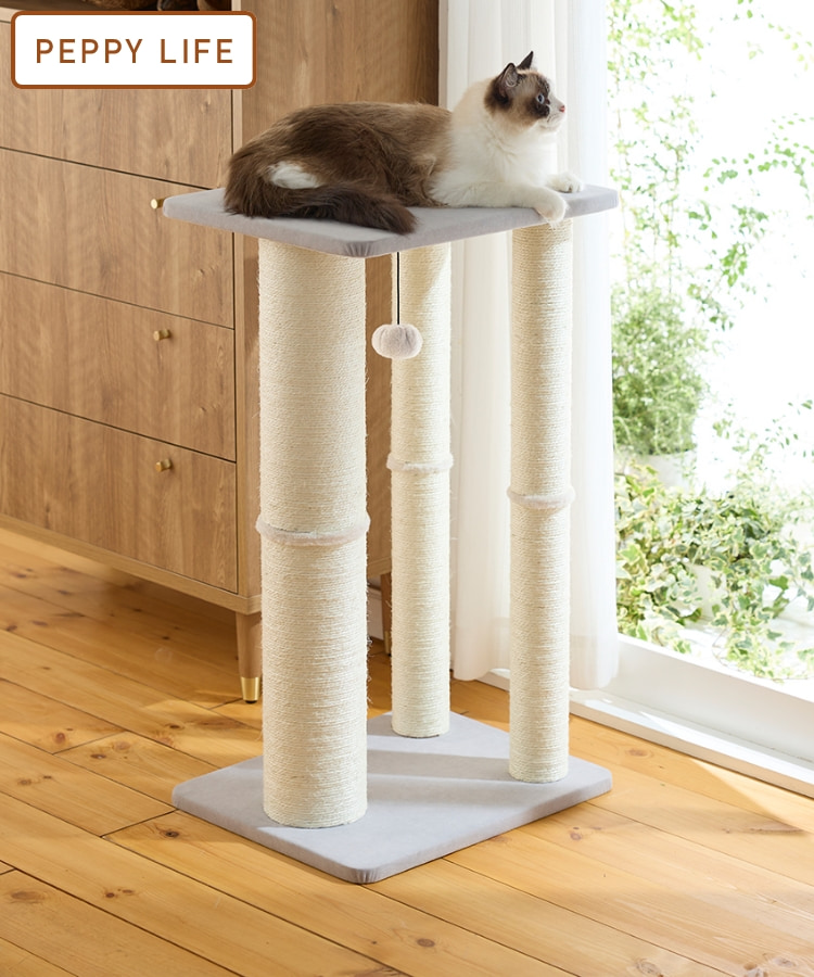 チョメキャット① キャットスクラッチポール (爪とぎタワー 高さ85cm)｜ ペット