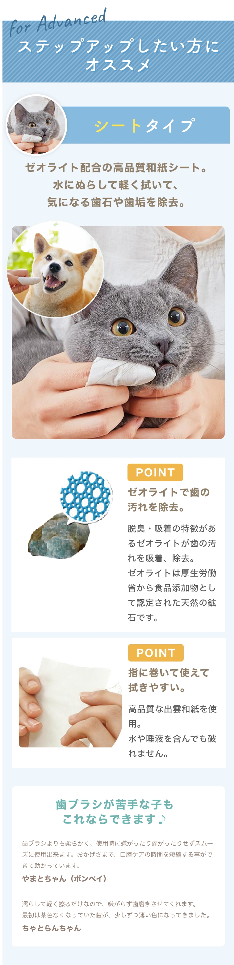 歯石トルン（ニャンコお手入れシート）｜ ペット用品の通販サイト
