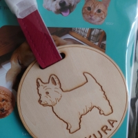 うちの子名入れ　木製ラゲージタグ